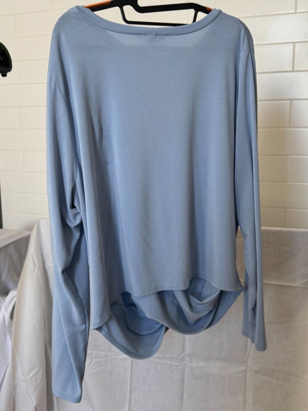 GUC Long Sleeve Sandwash Jersey Draped Shirt in Periwinkle US M (18-20) - Picture 4 of 7